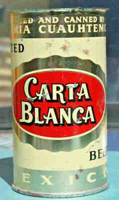 1951 Carta Blanca Mexican Flat Top Beer Can Mexico