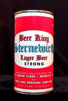 STERNEWIRTH BEER KING LAGER BEER - LATE 1950'S - 12OZ FLAT TOP CAN - AWESOME