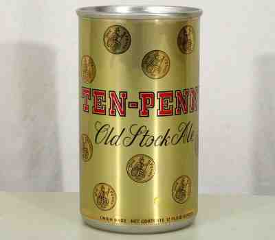 TEN-PENNY OLD STOCK ALE 1960's PULL TAB BEER CAN MOOSEHEAD NEW BRUNSWICK, CANADA