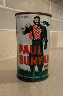 Paul Bunyan "Snow on Mountains" National Can Opened Flat Top Beer Can