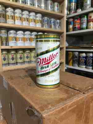 RARE & CLEAN ~ MILLER HIGH LIFE 10oz FLAT TOP BEER CAN ~ PUERTO RICO