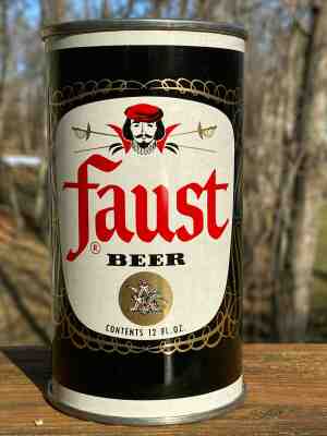 Faust Beer Flat Top Beer Can, Anheuser Busch, STL *STUNNING EXAMPLE OF RARE CAN*