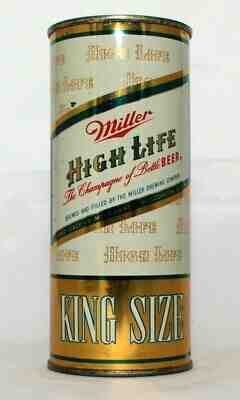 Miller High Life  Beer King Size 16 oz. Flat Top Beer Can-Milwaukee, WI.