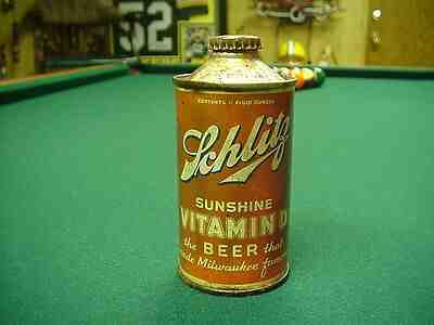 Schlitz Sunshine Vitamin D Beer Cone Top Beer Can 1932 (original cap)