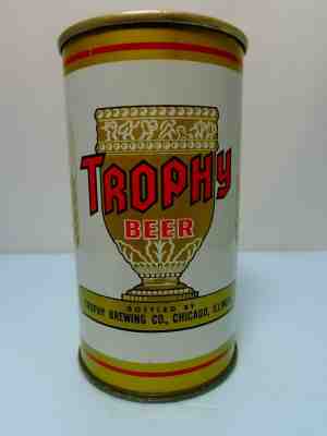 TROPHY FLAT TOP BEER CAN #139-40 BOTTLED BY TROPHY BREWING CO. CHICAGO, ILLINOIS