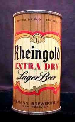 RHEINGOLD EXTRA DRY LAGER BEER - 12OZ KEGLINED IRTP FLAT TOP CAN - AWESOME  