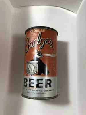 Badger Beer  12oz flat top can  Whitewater Brewing  Whitewater,WI  USBC# 32-34