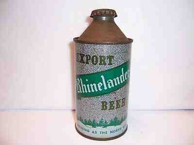 Rhinelander Cone Top Beer Can  w/Bottle Cap  Brewed in Rhinelander, WI