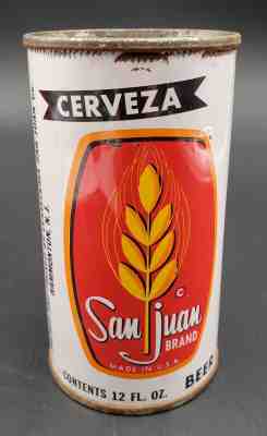 1962 San Juan Brand Flat Top Beer Can Cerveza San Juan Co Hammonton NJ 12oz