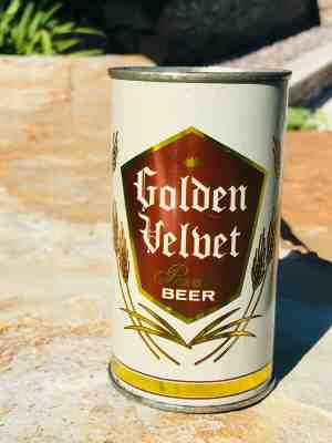 GOLDEN VELVET FLAT TOP BEER CAN MAIER BREWING LOS ANGELES CALIFORNIA MINTY