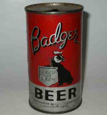 Badger flat top beer can, Whitewater, Wisconsin, IRTP, opening instructions