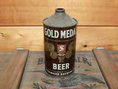 STEGMAIER GOLD MEDAL*IRTP* QUART CONE TOP BEER CAN(USBC 210 6){TOUGHER RED SEAL}