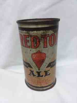 RED TOP ALE  Beer Can RARE Yellow and White Flat Top