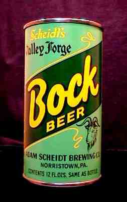 SCHEIDT'S VALLEY FORGE BOCK BEER - 12OZ IRTP OPEN INST FLAT TOP CAN - AWESOME  