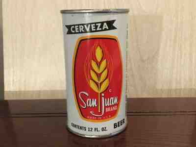 San Juan Brand (127-10) empty flat top beer can by Cerveceria, Hammonton, NJ