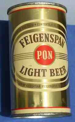 1940's IRTP Feigenspan Light P.O.N. Flat Top Beer Can Newark, NJ Feigenspan Brew