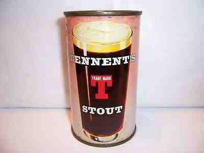 1950's Tennent's Stout Flat Top OI Beer Can  Brewed in Glasgow, Scotland  