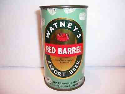 1950's Watney's Red Barrel Flat Top OI Beer Can  Brewed in London, England   
