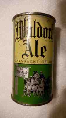 FLAT TOP BEER CAN WALDORF ALE OI LONG OPENER NR FROEST CITY BREWERY CLEVELAND OH