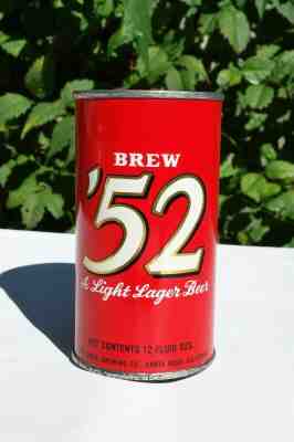 Brew '52 Flat Top Beer Can (41-23 Grace Bros Santa Rosa) Gold trim orig & SWEET!