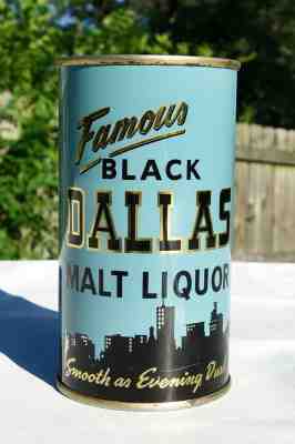 BLACK DALLAS Malt Liquor • GOLD metallic Flat Top Beer Can (37-21) TOP condition