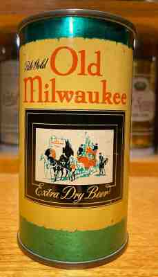 Old Milwaukee Extra Dry Flat Top Beer Can - USBC 107-24 - Green Can - SUPER NICE