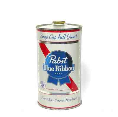 Pabst Blue Ribbon Quart Snap Cap Cone Top Beer Can ~ Virginia Tax Cap