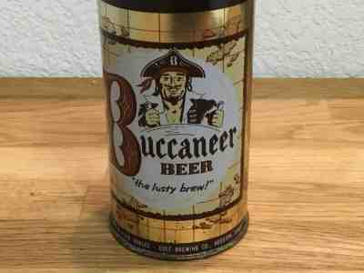 Buccaneer Beer (43-4) empty flat top beer can by Gulf, Houston, TX