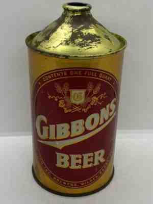 Vintage Gibbons Beer The Lion Inc. Brewers Wilkes-Barre, PA. Quart Cone Top Can