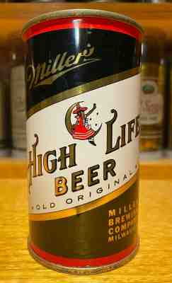 Miller High Life Flat Top Beer Can (Black Can) - USBC 99-36 - STUNNING CONDITION