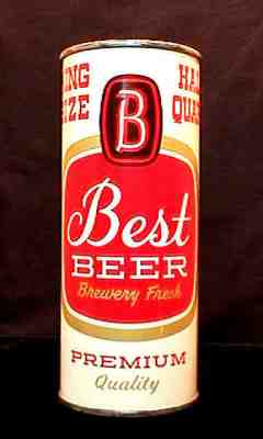 BEST PREMIUM QUALITY BEER KING SIZE - MID 1950'S - 16OZ HALF QUART FLAT TOP CAN