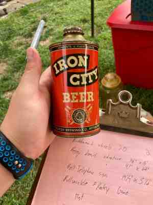 IRON CITY LOW PROFILE CONE TOP OLD BEER CAN