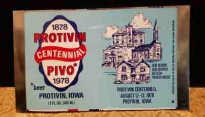 Three Protivin Centennial 1978 IA Walter Brewing UnRolled 12oz Beer Cans