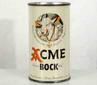 ACME BOCK •WINKING GOAT• FLAT TOP BEER CAN SAN FRANCISCO, CALIFORNIA SPRING TIME