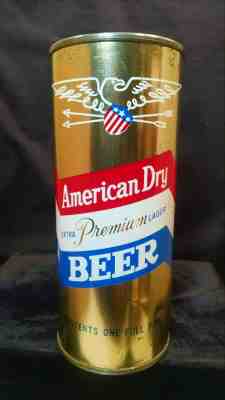 AMERICAN DRY EXTRA PREMIUM LAGER BEER - MID 1950'S 16OZ HALF QUART FLAT TOP CAN