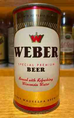 Weber (Red Trimmed) Flat Top Beer Can -USBC 144-28 -RARE / AWESOME CONDITION