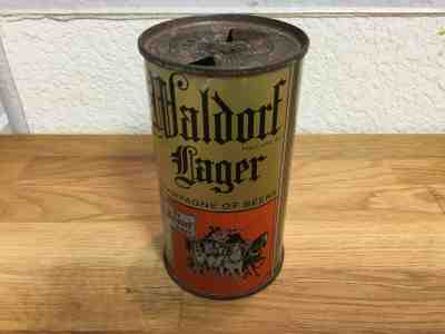 Waldorf Lager (144-3) empty OI flat top beer can by Forest City, Cleveland, OH