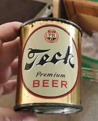 VINTAGE TECH BEER FLAT TOP 8OZ GEM SIZE BEER CAN PITTSBURGH BREWING CO PA