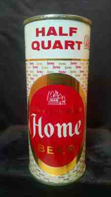 HOME DRY LAGER BEER HALF QUART - MID 1950'S 16OZ FLAT TOP CAN - CHICAGO