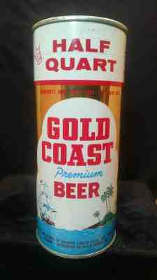 GOLD COAST PREM BEER KING SIZE HALF QUART - MID 1950'S 16OZ FLAT TOP CAN CHICAGO