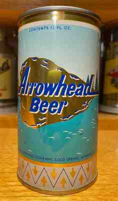 Arrowhead Beer Flat Top Can -USBC 32-11- Gold Metallic - SUPER RARE / PERFECT