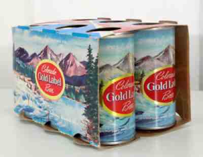 COLORADO GOLD LABEL PULL TAB BEER CAN & â?¢6-PACK HOLDERâ?¢ WALTER PUEBLO MOUNTAINS+