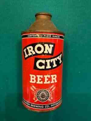 IRON CITY Cone Top IRTP BEER Can Pittsburgh Brewing, Pitt., PAÂ 