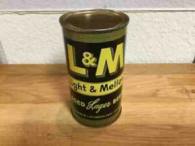 L & M Aged Lager Beer (92-5) empty flat top beer can: Maier, Los Angeles, CA
