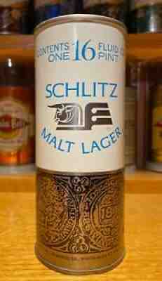 Schlitz Malt Lager 16 oz Pull Tab Beer can - USBCII 166-11 - RARE / SUPER NICE