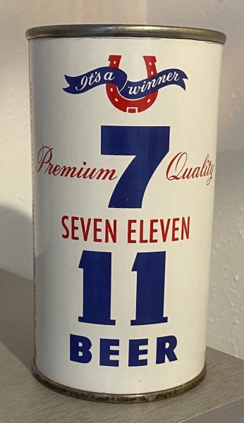 7/11 Flat Top Beer Can It's A Winner Century Brewery Norfolk VA Paintover Rubout