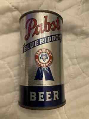 Pabst Blue Ribbon ( Bottle on Side Panel )Flat Top Beer Can .