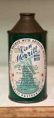 1950-1952 Van Merritt Cone Top Beer Can, Burlington, Wis.