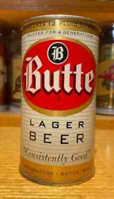 Butte Lager Beer Flat Top Can - USBC 47-32 - SPECTACULAR / COOL VANITY LID