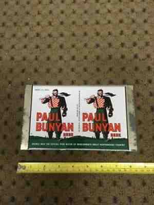 Vintage Paul Bunyan Beer Can Unrolled Uncut Sheet